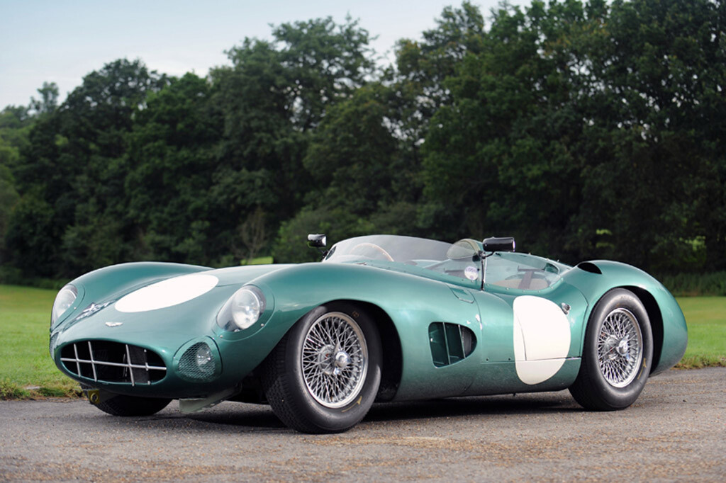 Aston Martin DBR1 at Rouen Les Essarts 1960, vintage racing poster.